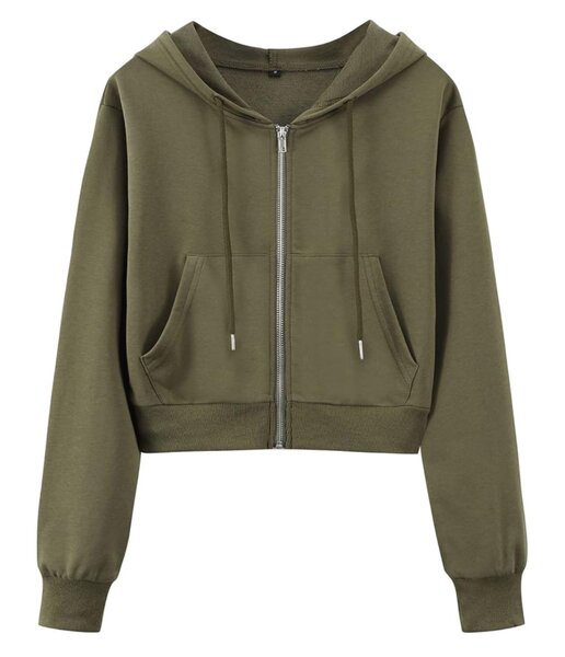 Cropped zip hoodie
