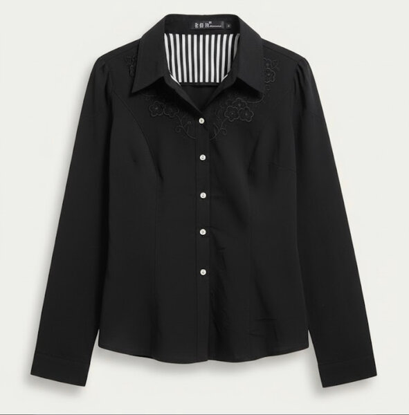 Chemisier noir élégant femme