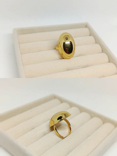 Bague dôme dorée élégante