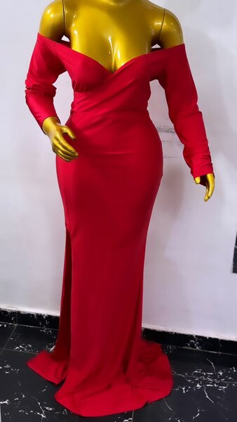 Robe longue glamour rouge