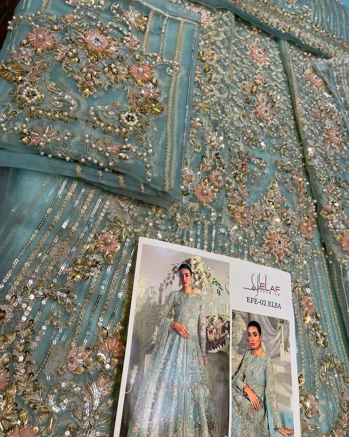 Beautiful 3pc Unstitched Full Work Fancy wear A+Replica