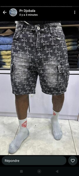 Short jeans homme cargo délavé