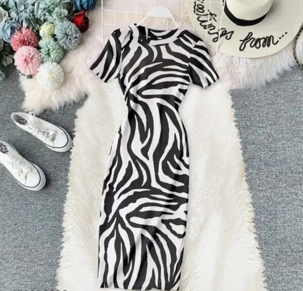Zebra print bodycon dresses