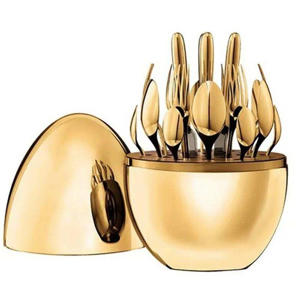 24 Pieces Luxury Flatware Cutlery Set In Egg Shape