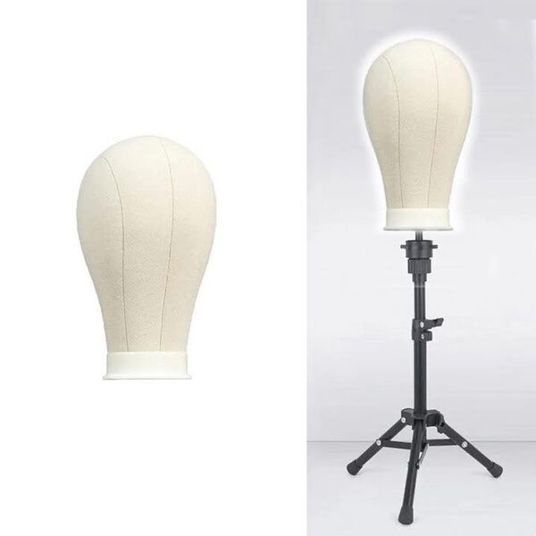 Tête à perruque avec trépied