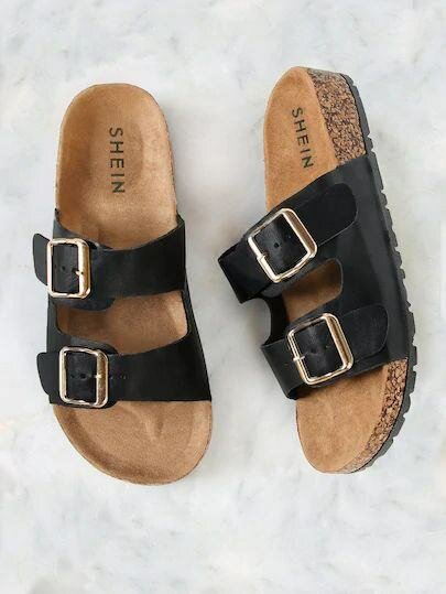 Sandales confort à boucles