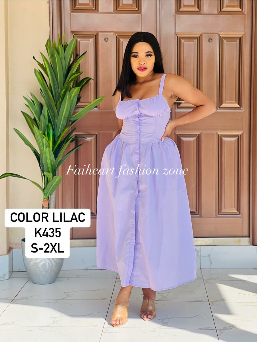 Women's long button-down sundress, purple color Sizes: S,M,L,XL,2XL