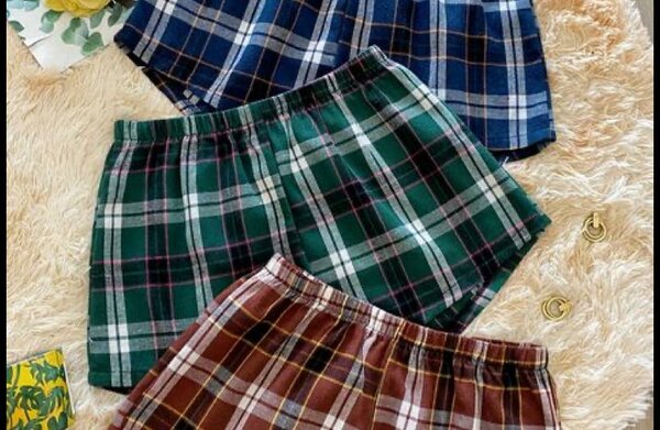 Shorts en flanelle à carreaux