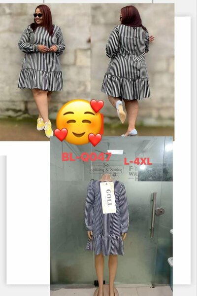 Flared striped dress