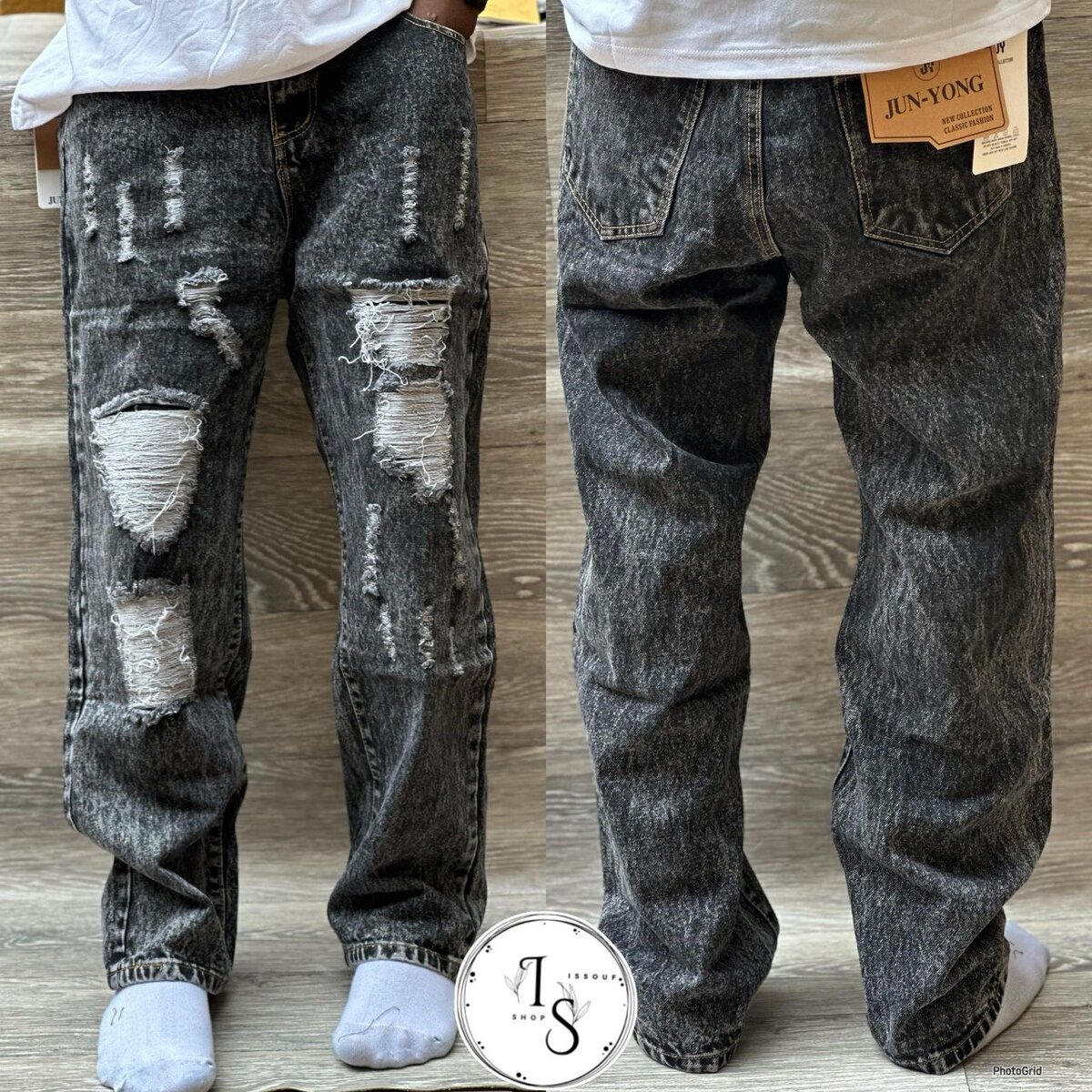 Jeans déchirés tendance unisexes