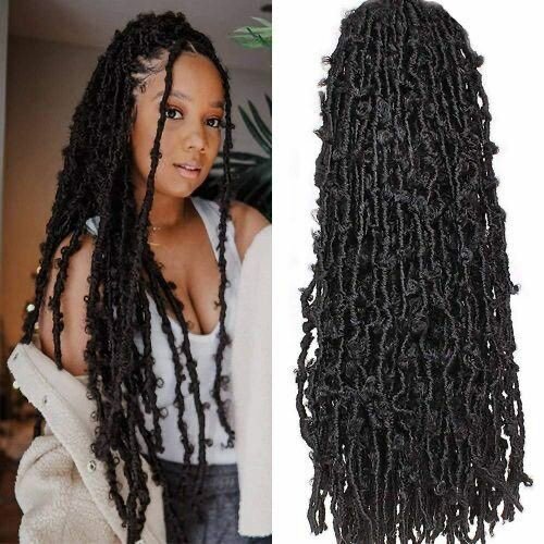 24 Inch Butterfly Locs Crochet Hair 6 Bundles Faux Synthetic