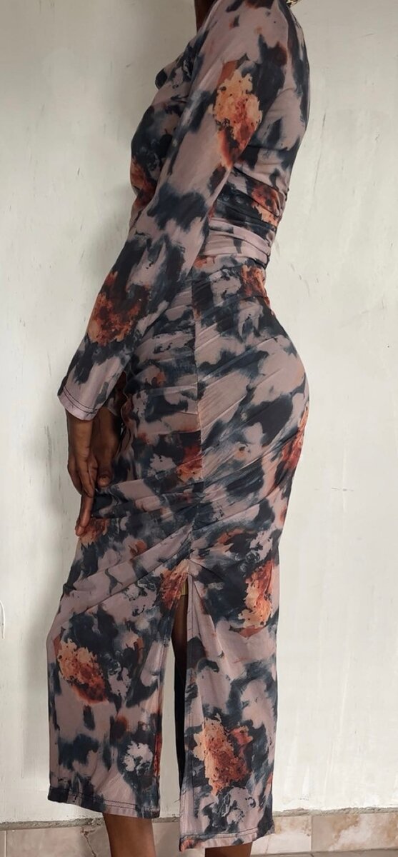 Robe longue à motifs