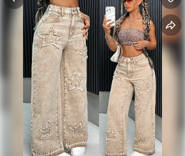 Jean évasé étoiles femme