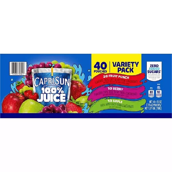 Caprisun 100% Juice (40 Pouches)