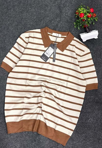 Polo casual à rayures homme