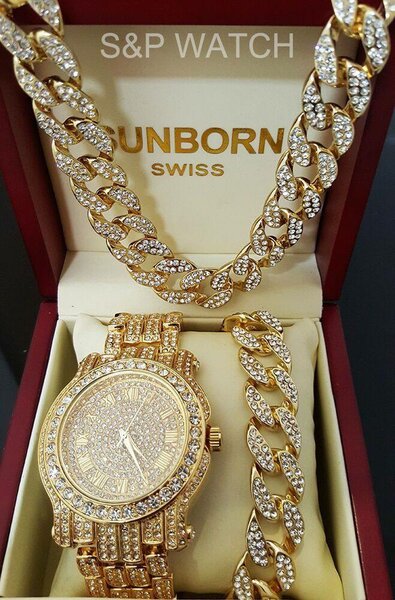 Montre luxe UNBORN avec bracelet et collier