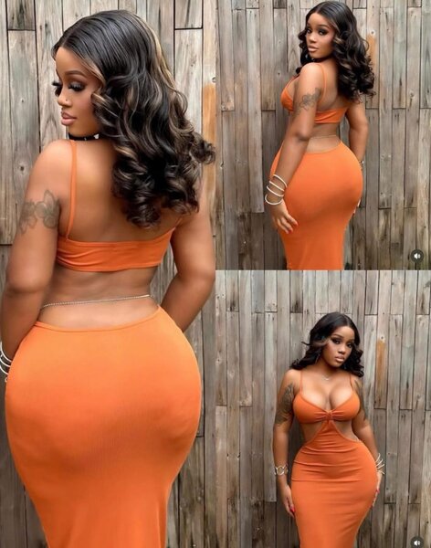 Robe moulante orange élégante