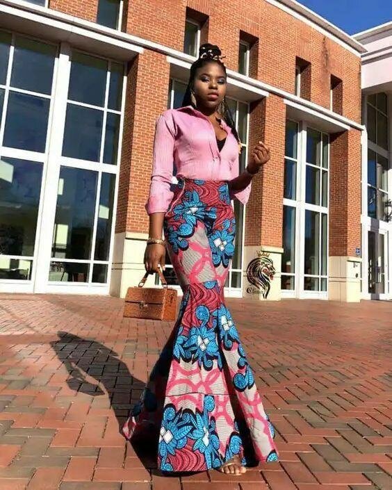 Jupe longue à motifs colorés