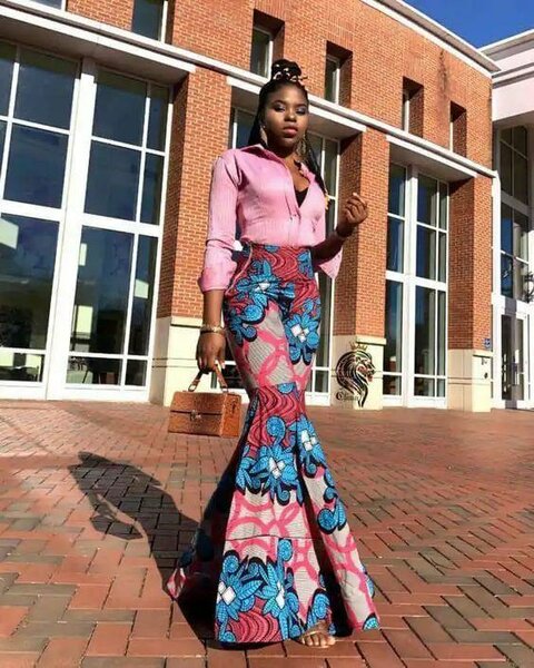 Jupe longue à motifs colorés