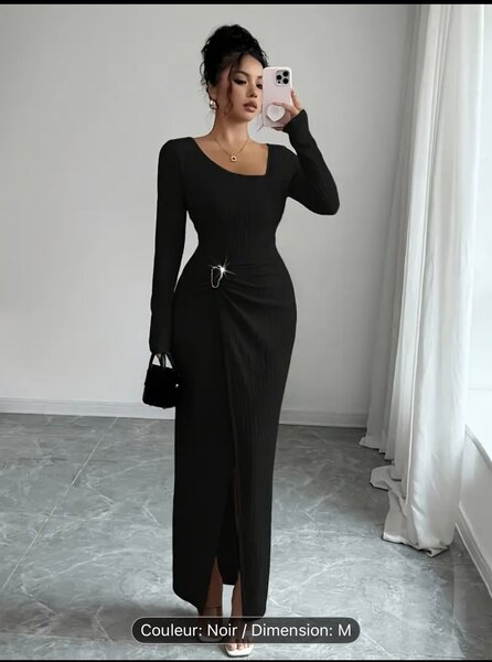 Robe Longue Noire Élégante