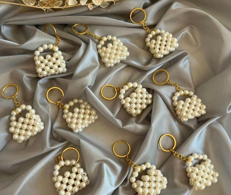 Porte-clés sac perle élégant