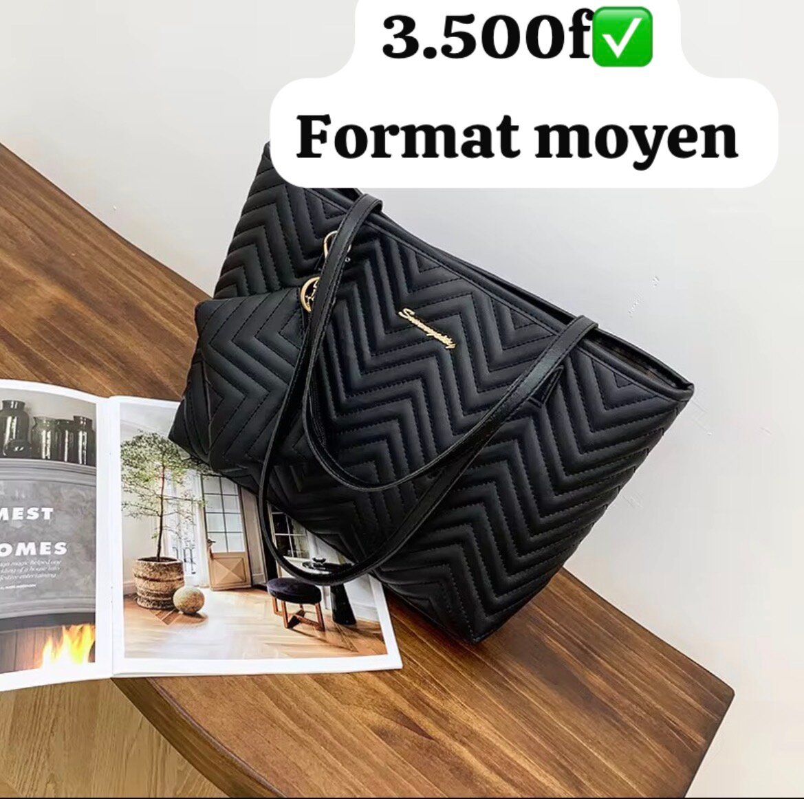 Sac à main noir 2en1