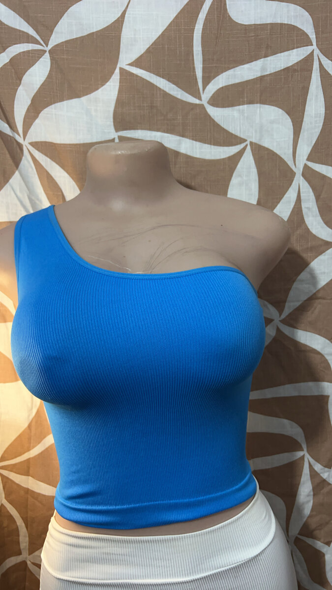 Top asymétrique bleu