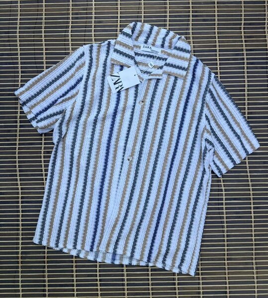 Chemise rayée en lin pour homme