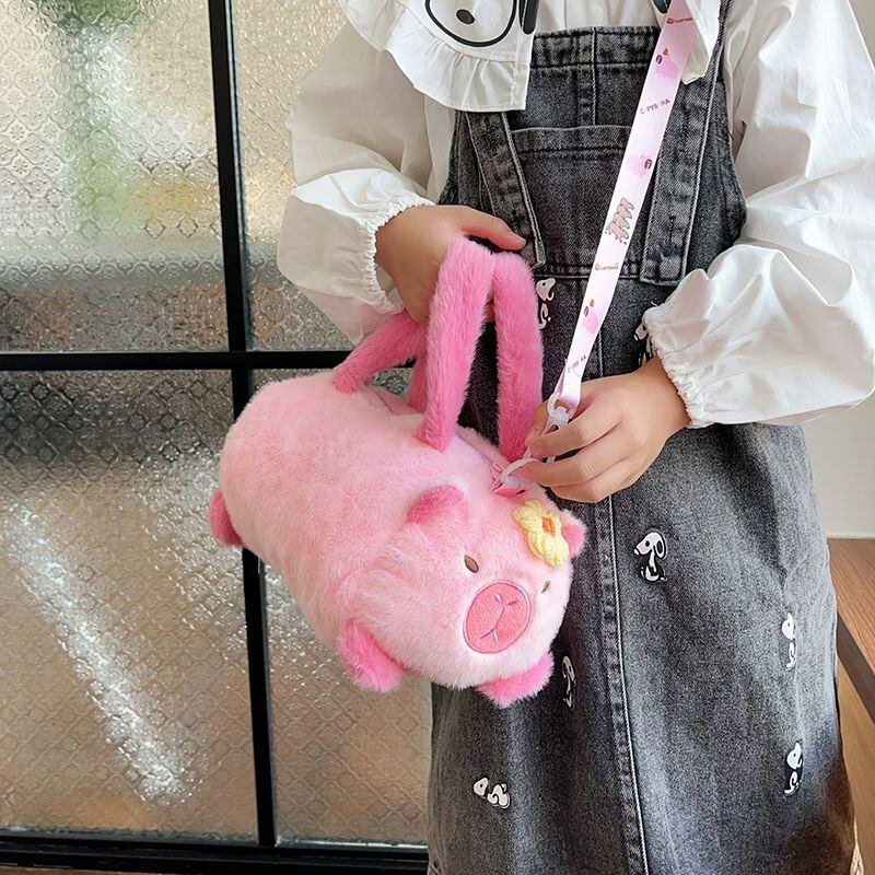 Sac en peluche rose pour filles