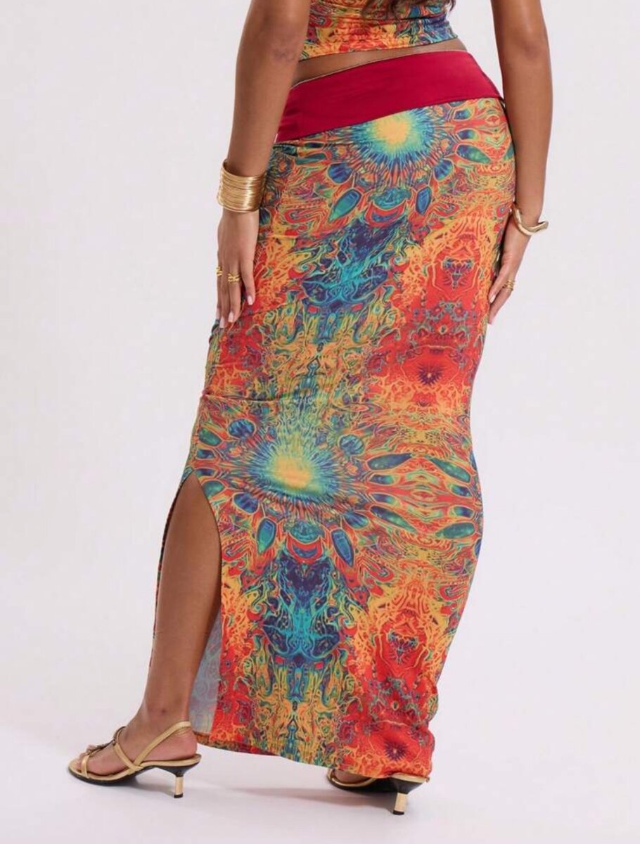 Jupe longue bohème colorée