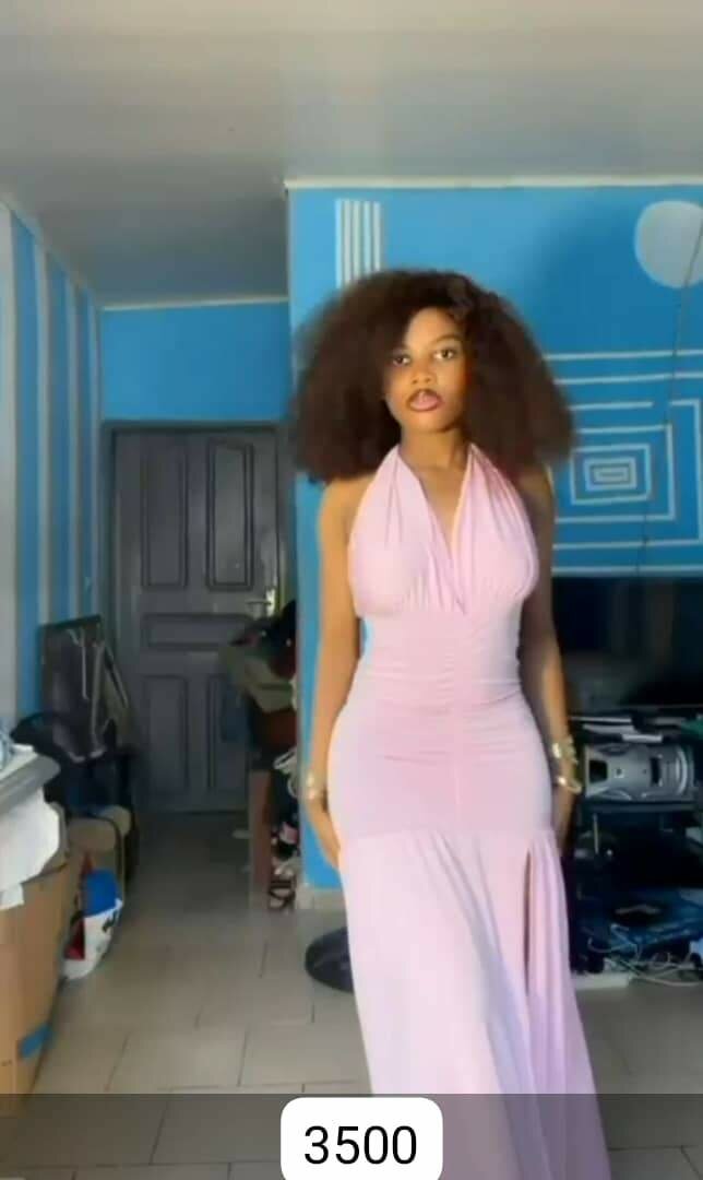 Robe longue élégante rose