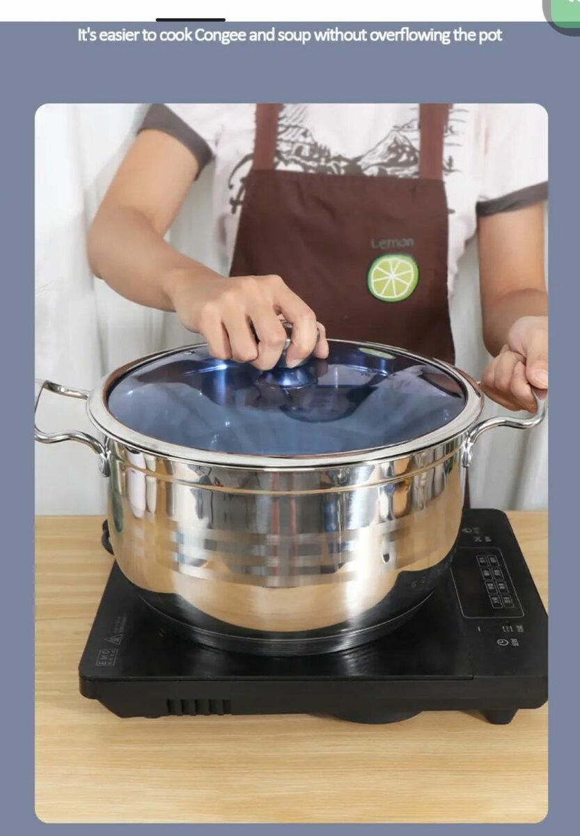 Large capacity stainless steel pots