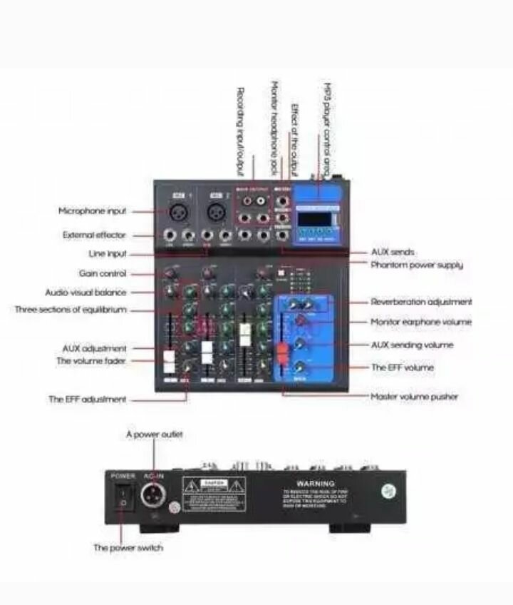 Table de mixage 4 pistes 