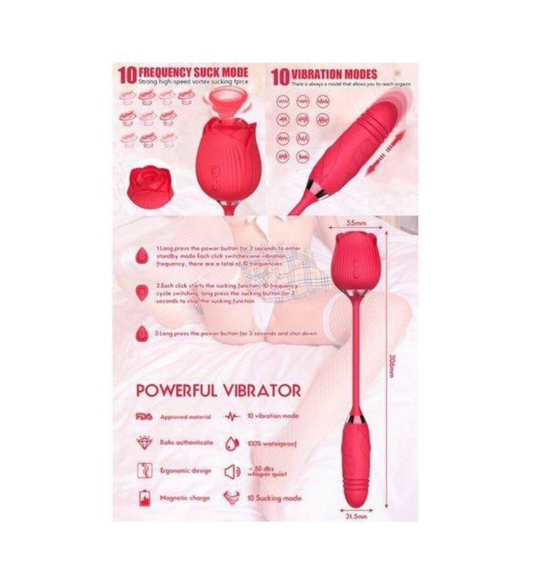 Stimulateur Vibrant 10 Modes