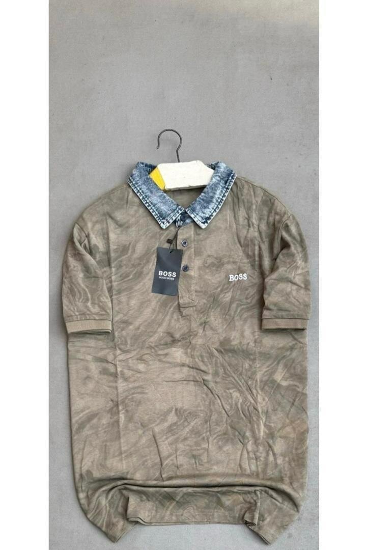 Polo homme col denim élégant