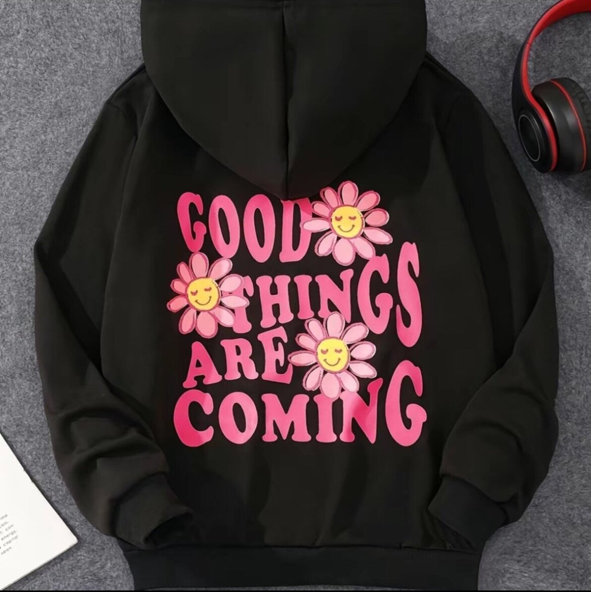 Sweat à capuche imprimé papillons