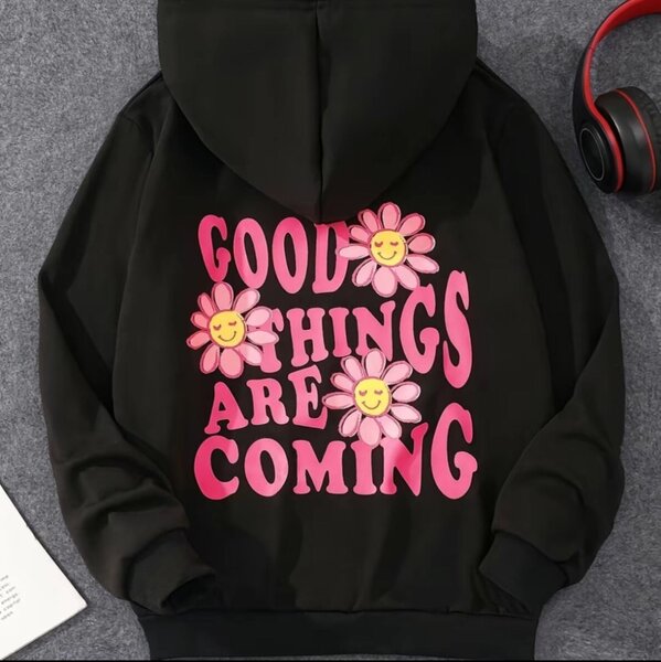 Sweat à capuche imprimé papillons