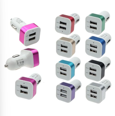 Car USB Universal Car 12V To 5V 2 Port USB Charger