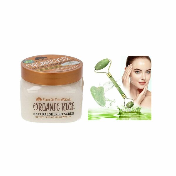 Exfoliant Riz Bio & Rouleau Jade