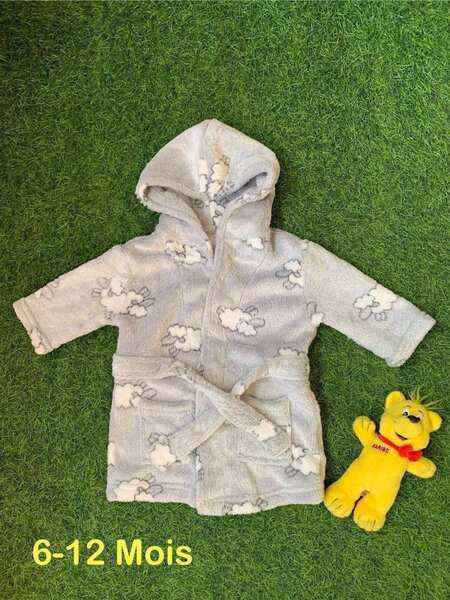 Peignoir bébé doux 6-12 mois