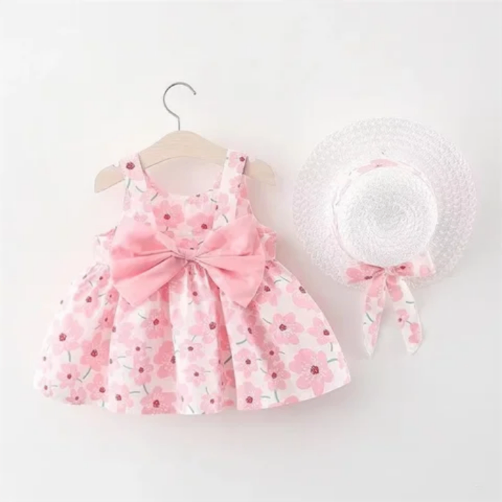 Robe et Chapeau Bébé Fille