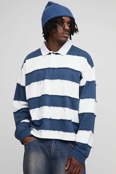 Polo rayé bleue et blanche