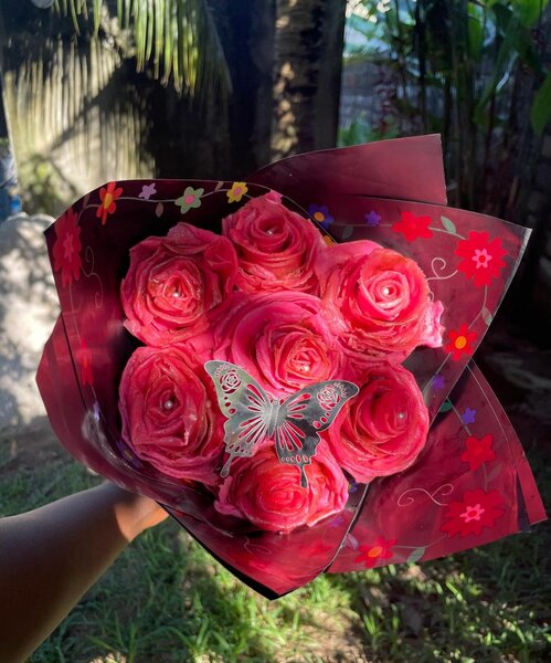 Bouquet de roses de crêpes