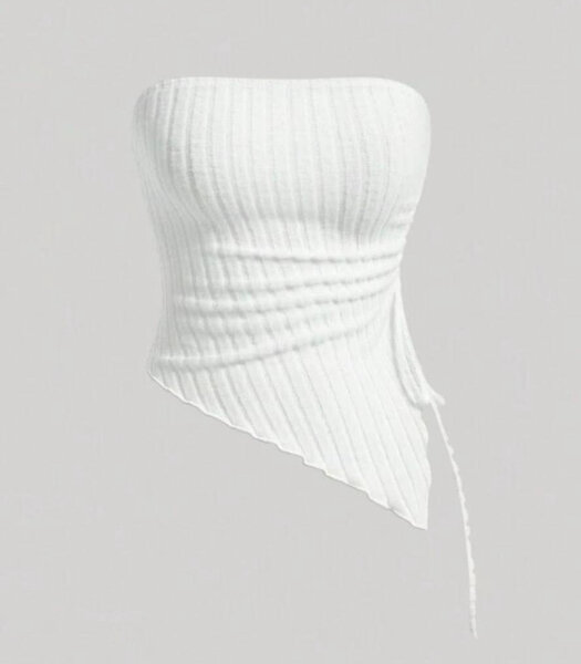 Top bustier asymétrique blanc