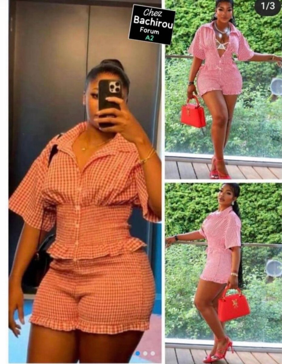 Ensemble à carreaux chic été