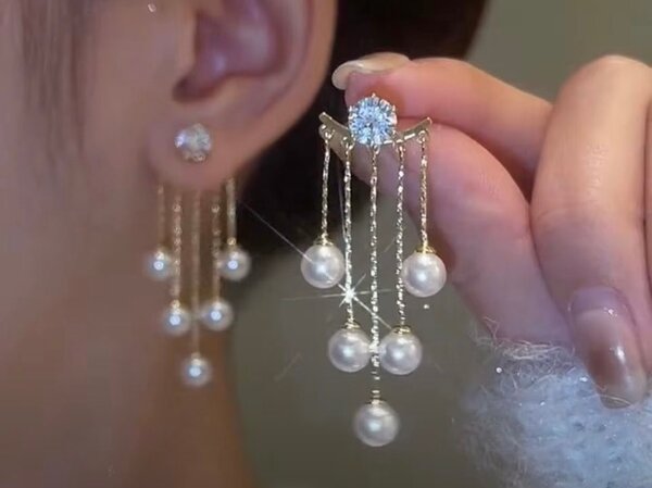 Boucles d'oreilles perles élégantes
