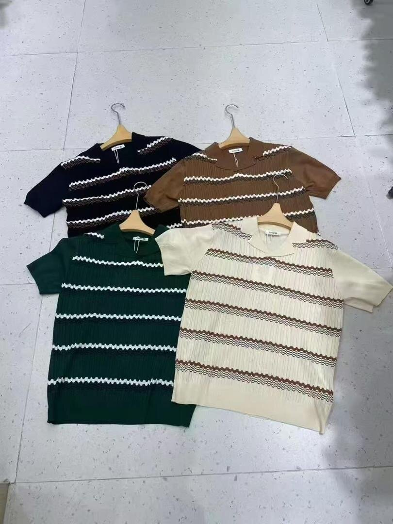 Polo en maille rayé coloré
