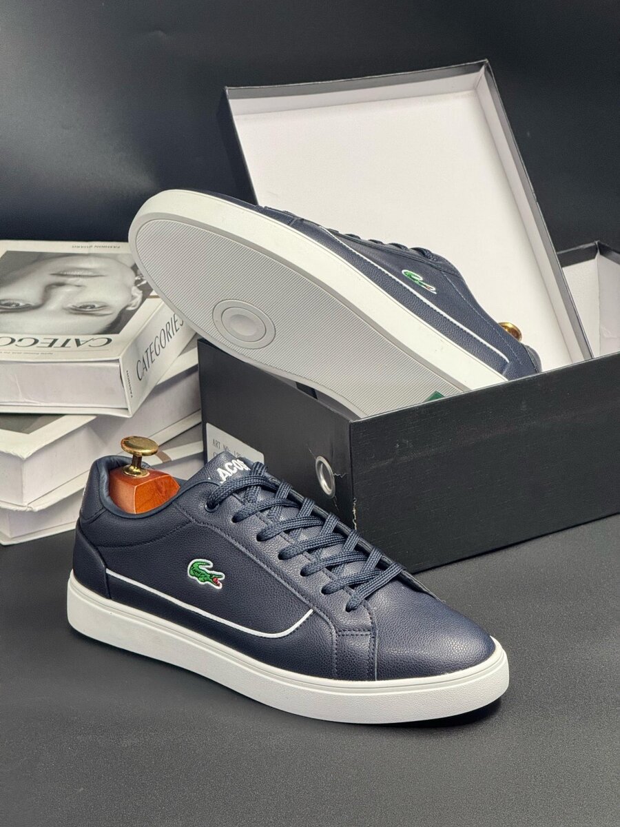 LACOSTE NAVY AND WHITE