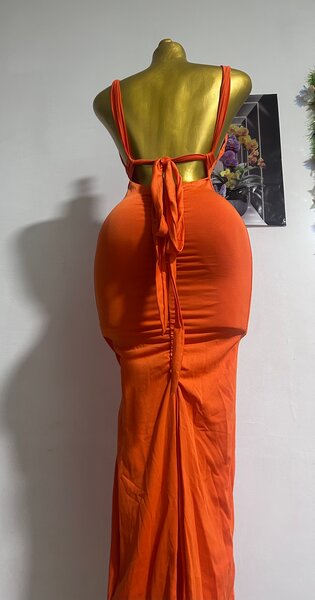 Robe Longue Évasée Orange