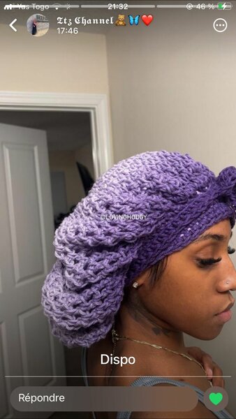 Béret en crochet élégant